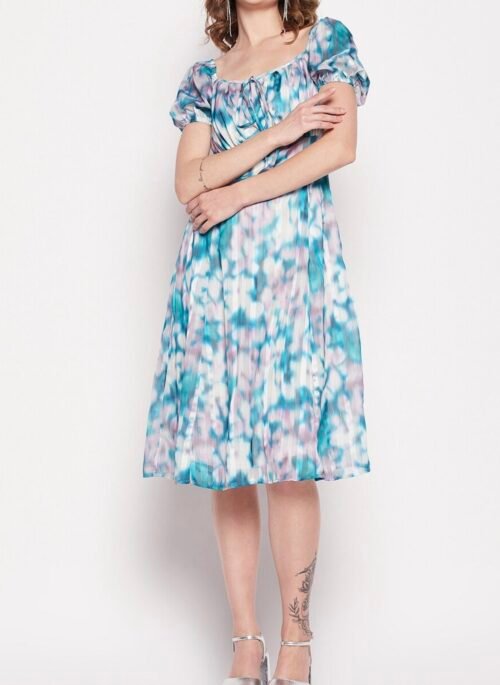 Printed square neck dreee