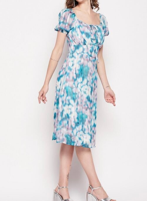 Printed square neck dreee - Image 5