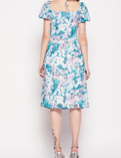 Printed square neck dreee - Image 3
