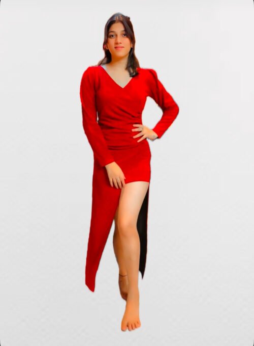 Shimmer party wear Red dress
